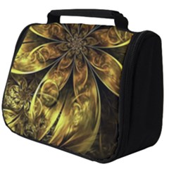 Fractal Floral Gold Golden Full Print Travel Pouch (big) by Wegoenart