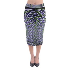 Fractal Mirror Flowers Midi Pencil Skirt by Wegoenart