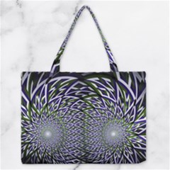 Fractal Mirror Flowers Zipper Medium Tote Bag by Wegoenart