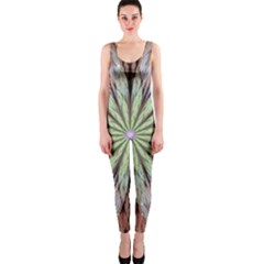 Fractal Floral Fantasy Flower One Piece Catsuit by Wegoenart