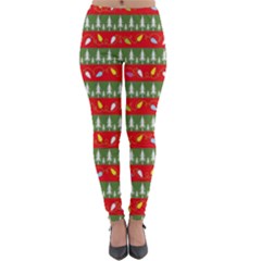 Christmas Papers Red And Green Lightweight Velour Leggings