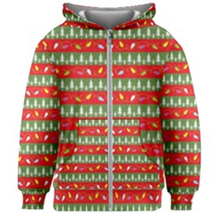 Christmas Papers Red And Green Kids Zipper Hoodie Without Drawstring by Wegoenart