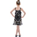 Fractal Aqua Silver Pattern Kids  Overall Dress View2