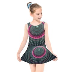 Fractal Circle Fantasy Texture Kids  Skater Dress Swimsuit by Wegoenart