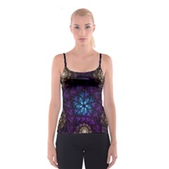 Geometry Fractal Colorful Geometric Spaghetti Strap Top by Wegoenart