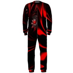 Abstract Curve Dark Flame Pattern Onepiece Jumpsuit (men)  by Wegoenart