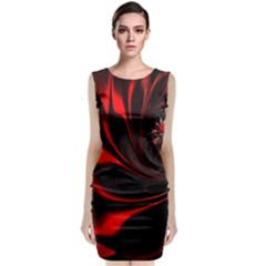 Abstract Curve Dark Flame Pattern Classic Sleeveless Midi Dress by Wegoenart