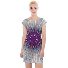 Mandala Kaleidoscope Ornament Cap Sleeve Bodycon Dress