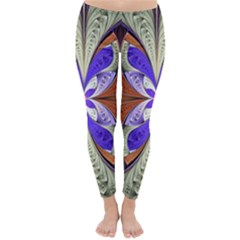 Fractal Splits Silver Gold Classic Winter Leggings by Wegoenart