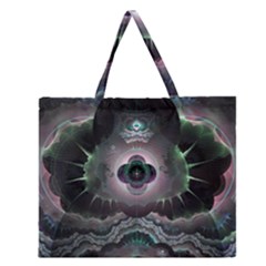 Fractal Pattern Texture Design Zipper Large Tote Bag by Wegoenart