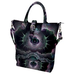 Fractal Pattern Texture Design Buckle Top Tote Bag by Wegoenart