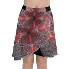 Fractal Diamond Circle Pattern Chiffon Wrap Front Skirt by Wegoenart