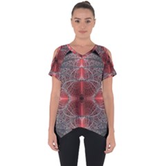 Fractal Diamond Circle Pattern Cut Out Side Drop Tee by Wegoenart