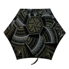 Fractal Circle Circular Geometry Mini Folding Umbrellas by Wegoenart