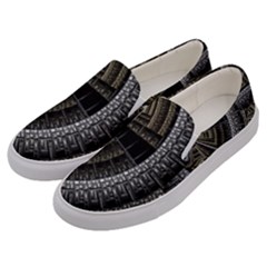 Fractal Circle Circular Geometry Men s Canvas Slip Ons by Wegoenart