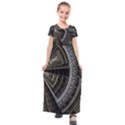 Fractal Circle Circular Geometry Kids  Short Sleeve Maxi Dress View1