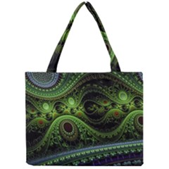 Fractal Green Gears Fantasy Mini Tote Bag by Wegoenart