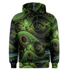 Fractal Green Gears Fantasy Men s Pullover Hoodie by Wegoenart