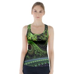 Fractal Green Gears Fantasy Racer Back Sports Top by Wegoenart