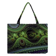 Fractal Green Gears Fantasy Medium Tote Bag by Wegoenart