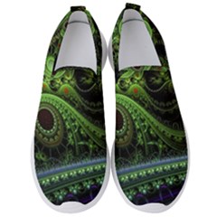 Fractal Green Gears Fantasy Men s Slip On Sneakers by Wegoenart