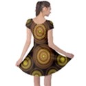 Fractal Yellow Gold Circles Cap Sleeve Dress View2