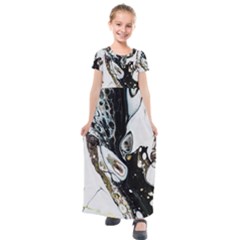 Abstract Structure Pattern Kids  Short Sleeve Maxi Dress by Wegoenart