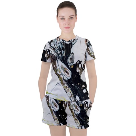 Abstract Structure Pattern Women s Tee And Shorts Set by Wegoenart