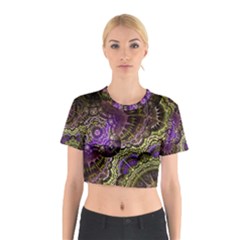 Abstract Fractal Art Design Cotton Crop Top by Wegoenart