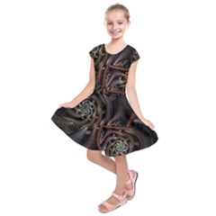 Geometry Math Fractal Art Kids  Short Sleeve Dress by Wegoenart