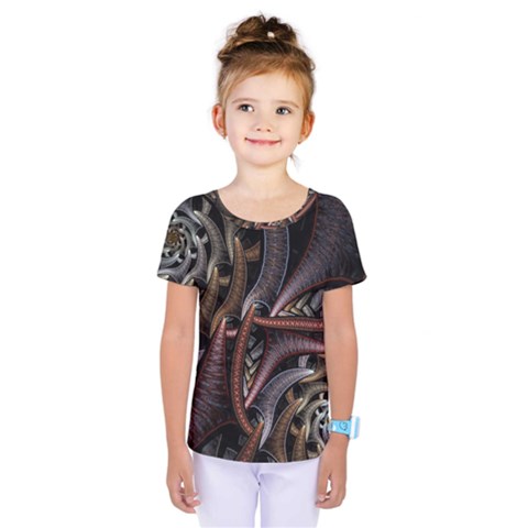 Geometry Math Fractal Art Kids  One Piece Tee by Wegoenart