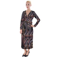 Geometry Math Fractal Art Velvet Maxi Wrap Dress by Wegoenart