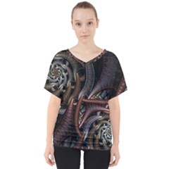 Geometry Math Fractal Art V-neck Dolman Drape Top by Wegoenart