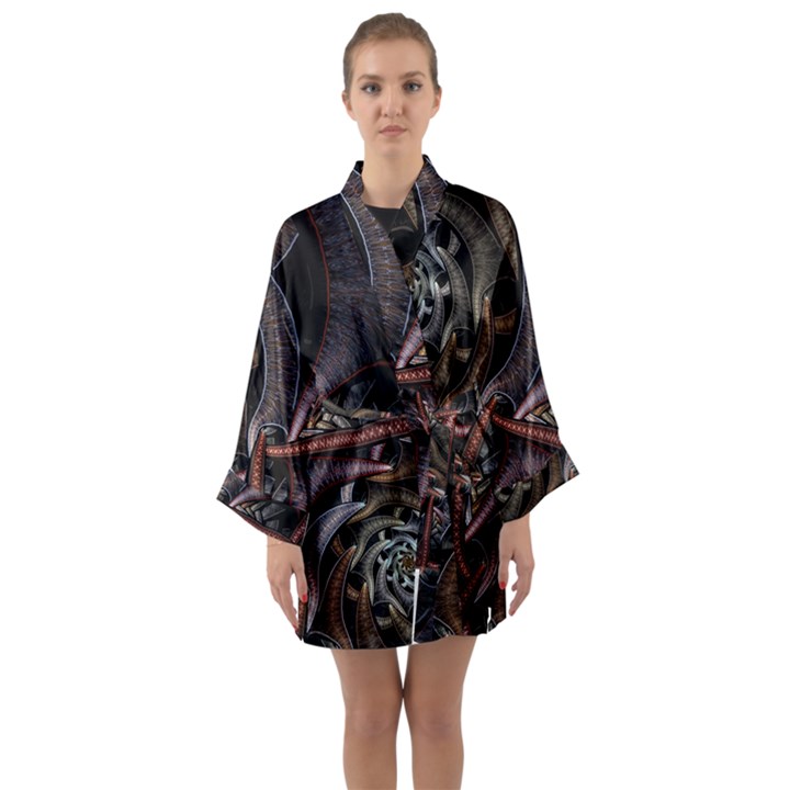 Geometry Math Fractal Art Long Sleeve Kimono Robe