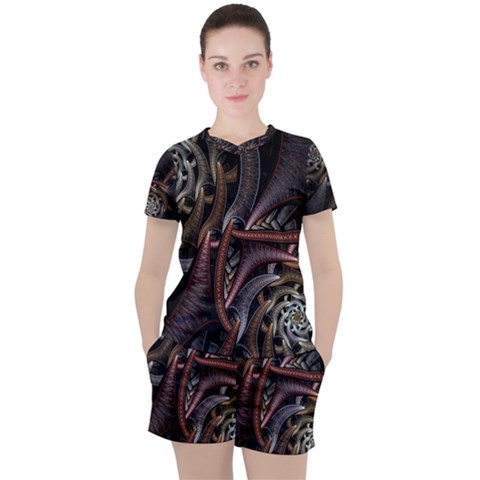 Geometry Math Fractal Art Women s Tee And Shorts Set by Wegoenart