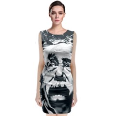 Albert Einstein Street Art Sleeveless Velvet Midi Dress by Wegoenart