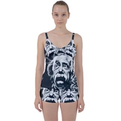 Albert Einstein Street Art Tie Front Two Piece Tankini by Wegoenart