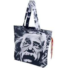 Albert Einstein Street Art Drawstring Tote Bag by Wegoenart