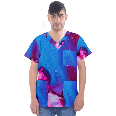 Abstract Detail Art Texture Men s V-neck Scrub Top by Wegoenart