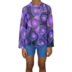 Abstract Pattern Fractal Wallpaper Kids  Long Sleeve Swimwear by Wegoenart