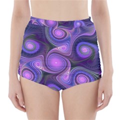 Abstract Pattern Fractal Wallpaper High-waisted Bikini Bottoms by Wegoenart