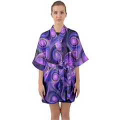 Abstract Pattern Fractal Wallpaper Quarter Sleeve Kimono Robe