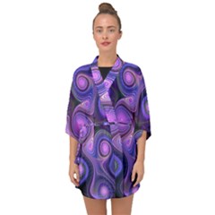 Abstract Pattern Fractal Wallpaper Half Sleeve Chiffon Kimono by Wegoenart