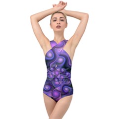 Abstract Pattern Fractal Wallpaper Cross Front Low Back Swimsuit by Wegoenart