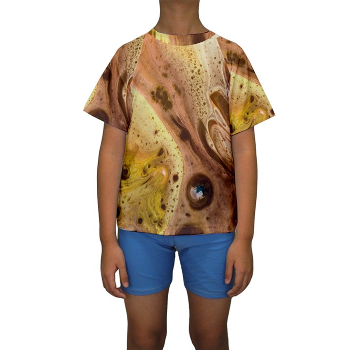 Abstract Art Modern Detail Macro Kids  Short Sleeve Swimwear