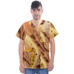 Abstract Art Modern Detail Macro Men s V-neck Scrub Top