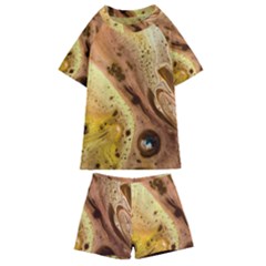 Abstract Art Modern Detail Macro Kids  Swim Tee And Shorts Set by Wegoenart