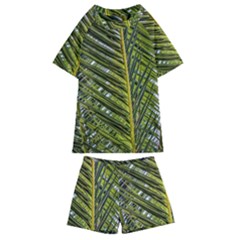 Palm Fronds Palm Palm Leaf Plant Kids  Swim Tee And Shorts Set by Wegoenart