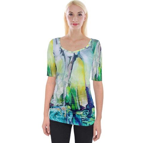 Art Abstract Modern Abstract Wide Neckline Tee by Wegoenart