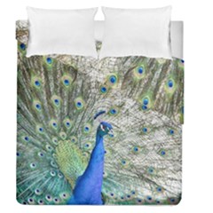 Peacock Bird Colorful Plumage Duvet Cover Double Side (queen Size) by Wegoenart